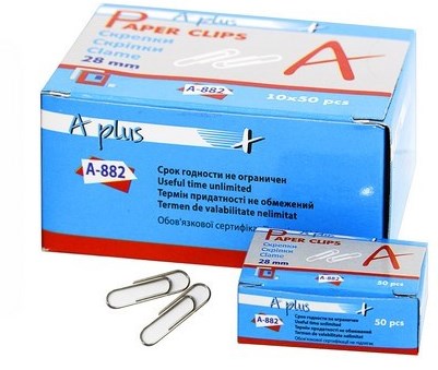 A+882 Metal Paper Clips, 50 pcs