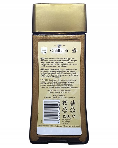 Goldbach Crema Instant Coffee, 150 g - Image 2