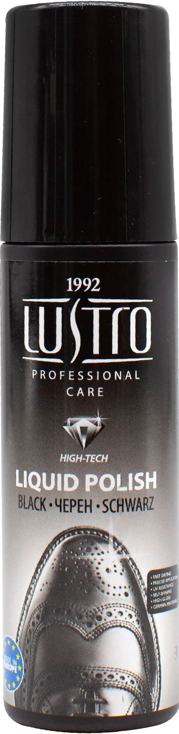 Lustro Black Liquid Shoe Cream, 75 mL