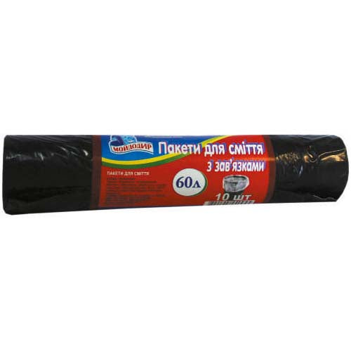 Moydodyr Drawstring Garbage Bags, 60 L, 10 pcs
