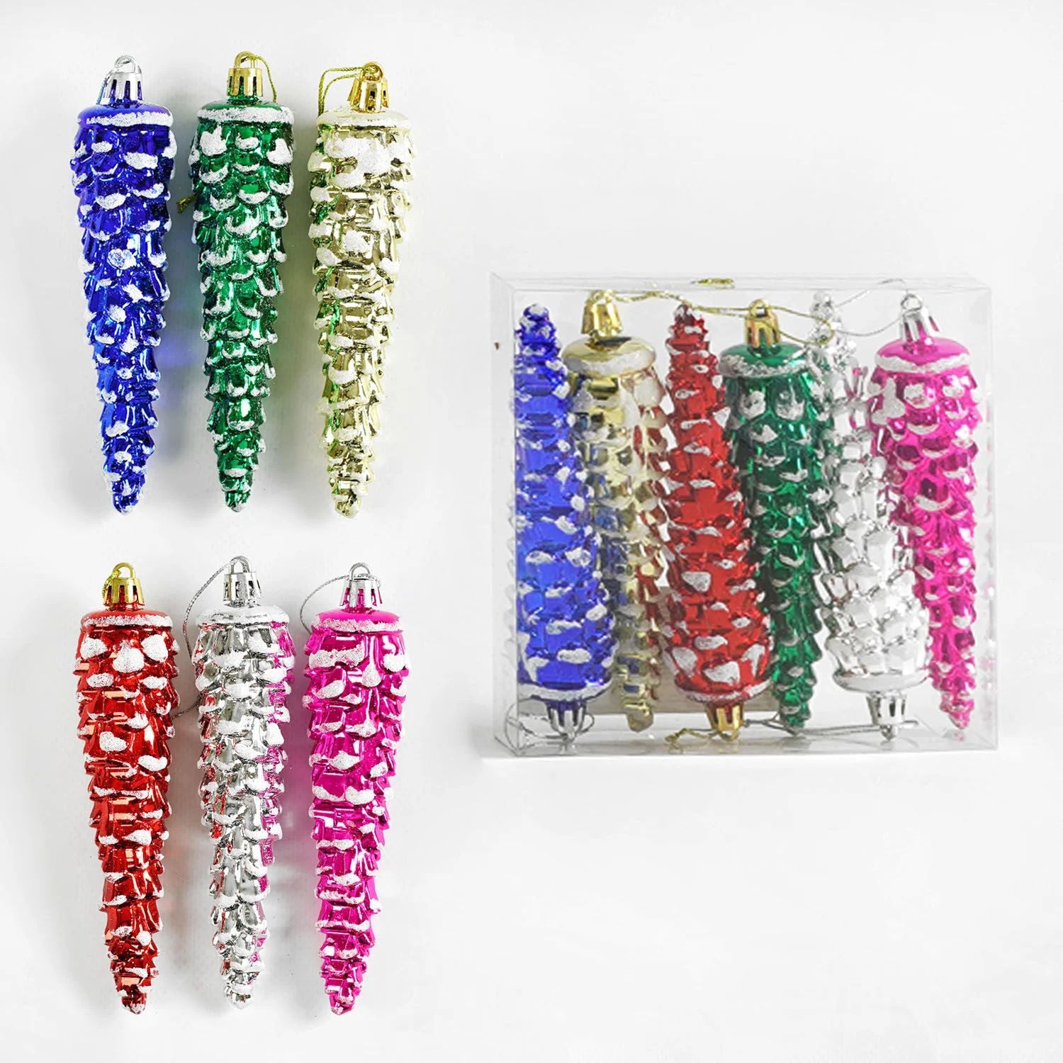 D 35032 Christmas Pine Cone Ornaments, 14.5 cm, 6 pcs