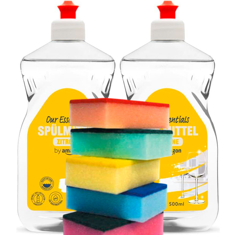 Amazon Dishwashing Liquid with Profit Cafe Dish Sponge Gift, 2 x 500 mL - Image 3