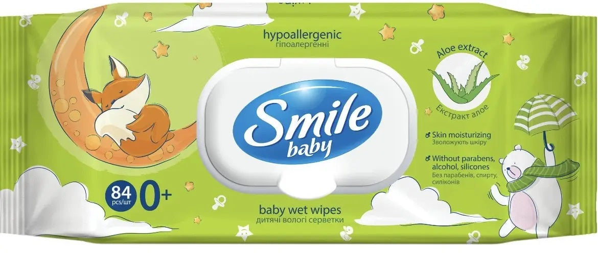 Smile Baby 0+ Aloe Kids Wet Wipes, 84 pcs - Image 2