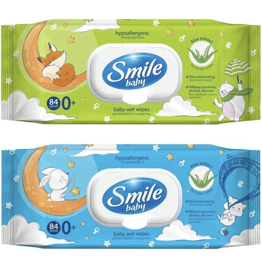 Smile Baby 0+ Aloe Kids Wet Wipes, 84 pcs - Image 3