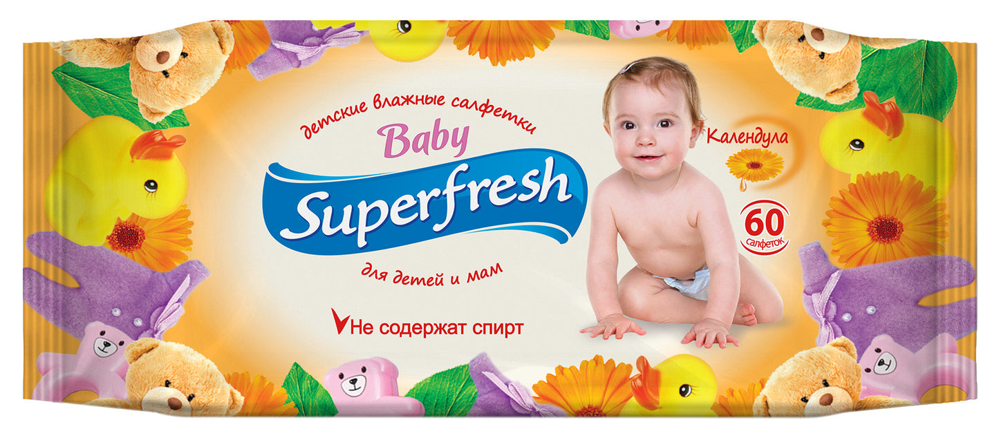 Superfresh Kids & Moms Wet Wipes, 60 pcs