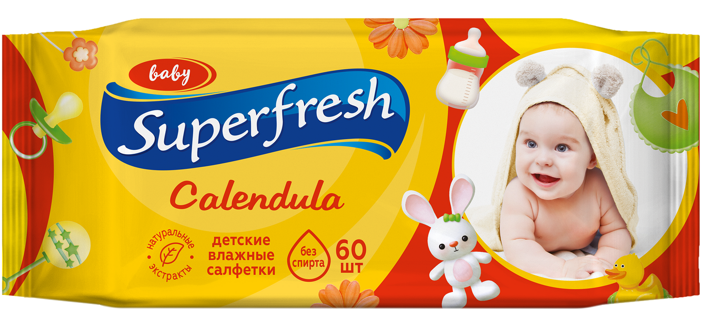Superfresh Kids & Moms Wet Wipes, 60 pcs - Image 2