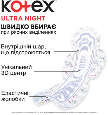 Kotex Ultra Night Dry Sanitary Pads, 14 pcs - Image 2