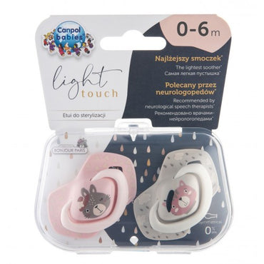 Canpol Babies 22/647 Pink Symmetrical Silicone Pacifiers, Ages 0-6 Months, 2 pcs - Image 2