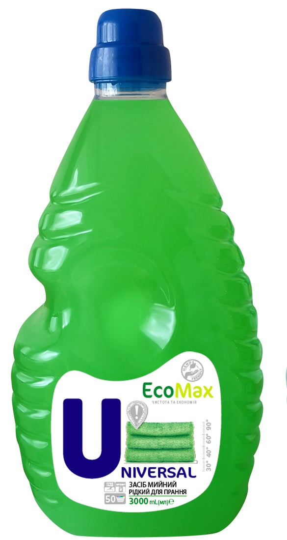 EcoMax Universal Liquid Laundry Detergent, 3 L