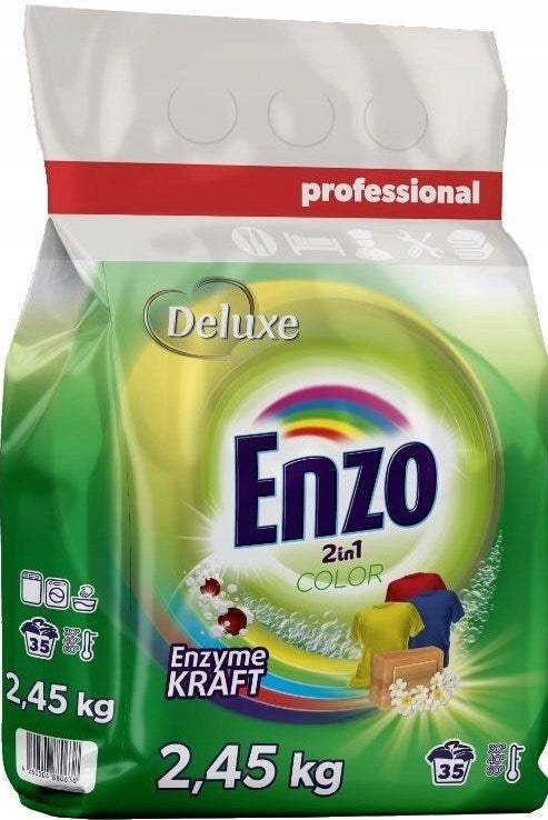 Deluxe Enzo 2-in-1 Color Laundry Detergent Powder, 35 Loads, 2.45 kg