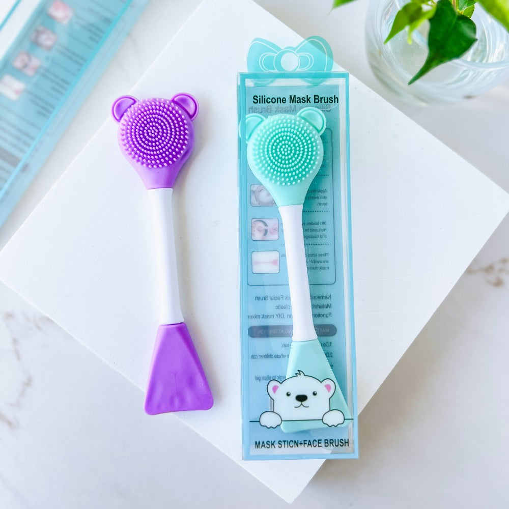 Double-Sided Silicone Facial Cleansing & Mask Applicator Brush, 1 pc - Image 3