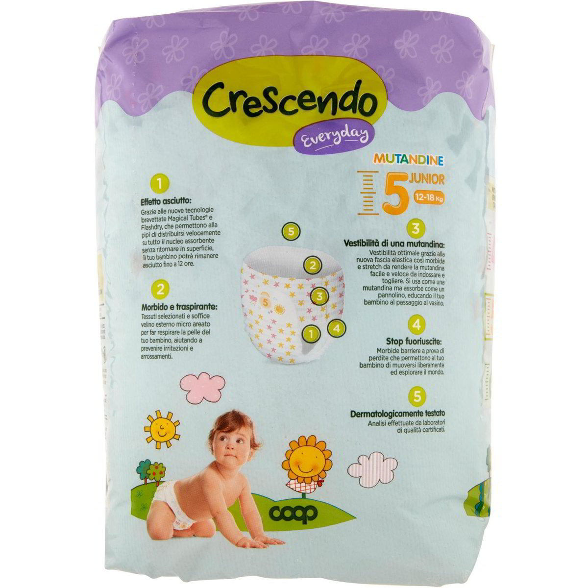 Crescendo Size 5 Baby Pull-Up Diaper Pants, 12-18 kg, 19 pcs - Image 2