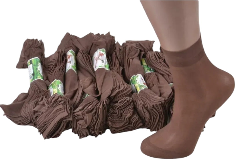 Women's Brown Sheer Nylon Socks