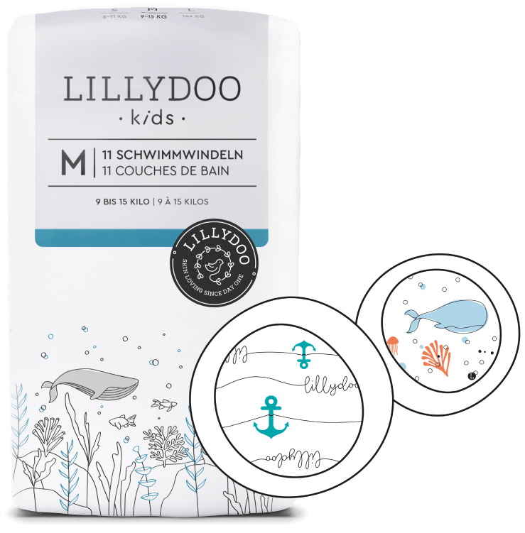 Lillydoo Size M Baby Swim Diaper Pants, 9-15 kg, 11 pcs