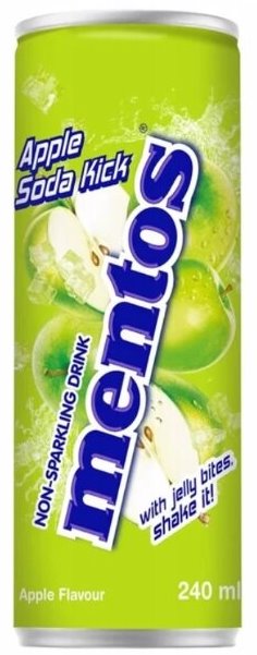 Mentos Apple Soda Kick Soft Drink, 240 mL