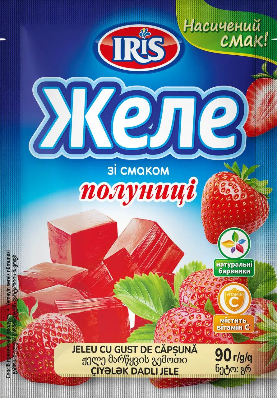 IRIS Strawberry-Flavored Jelly, 90 g