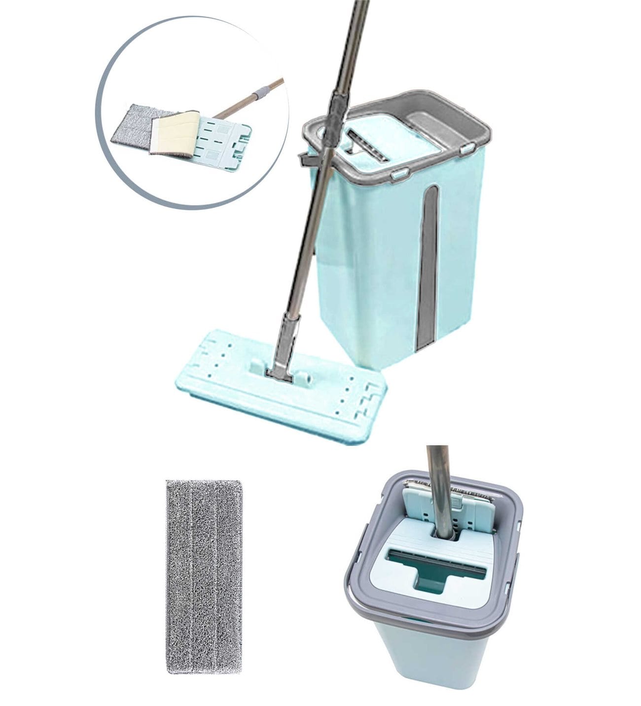 Zambak Plastic Maxi Flat Mop ZP300 Cleaning Set - Image 2