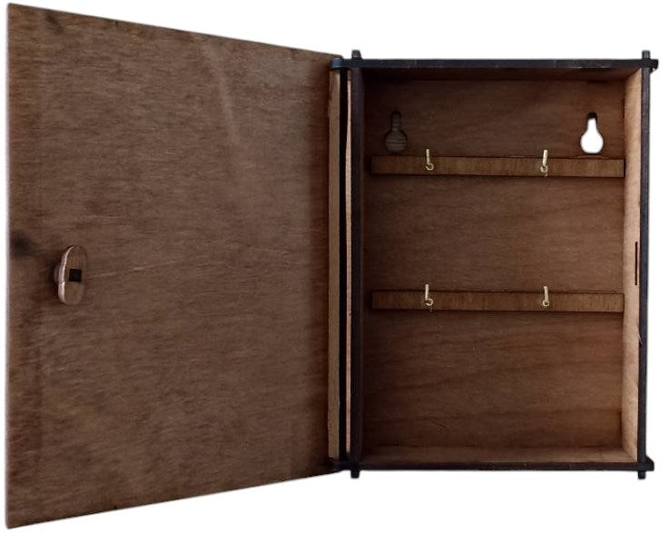 Closed Wooden Wall-Mounted Key Holder, Assorted - Image 2