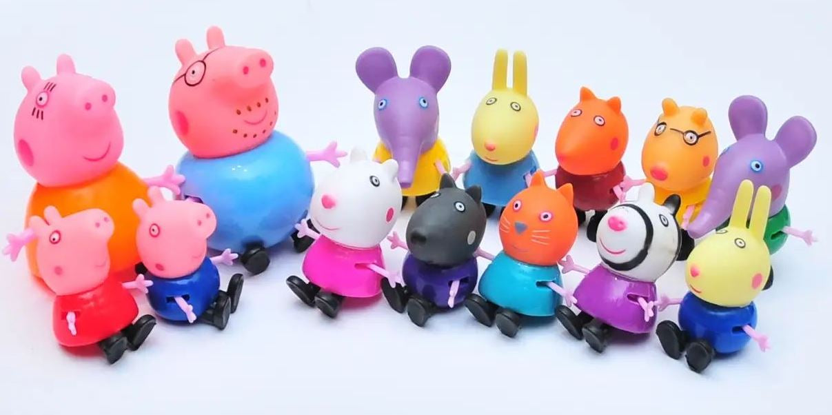 YM 7567 Peppa Pig Character Figure Set, 14 pcs