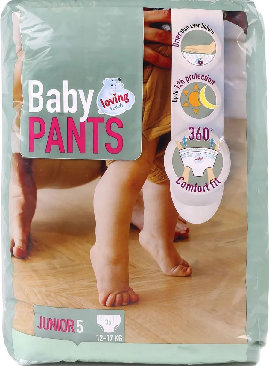 Loving Touch Size 5 Baby Pull-Up Diaper Pants, 12-17 kg, 36 pcs
