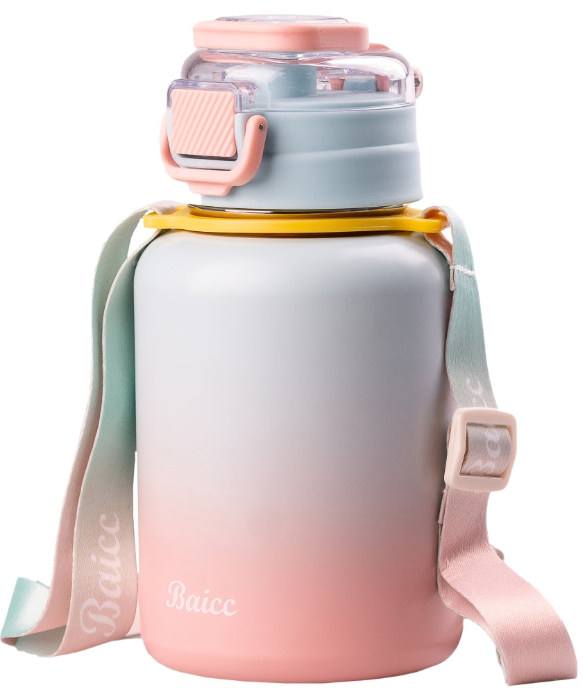 Baicc 8857 Lilac Gradient Thermos with Straw, 600 mL