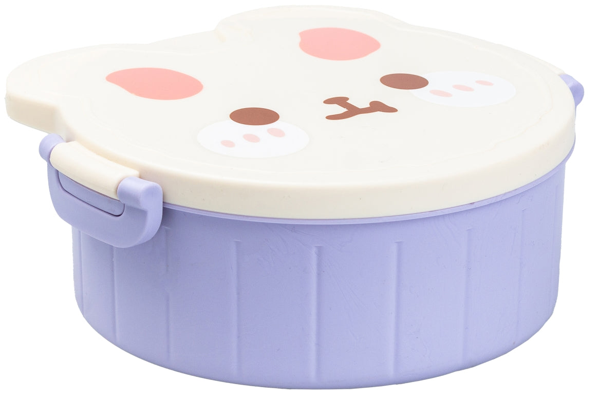 Rabbit HP-12-270V Lilac Kids' Lunch Box with Utensils, 18 x 18 x 7 cm