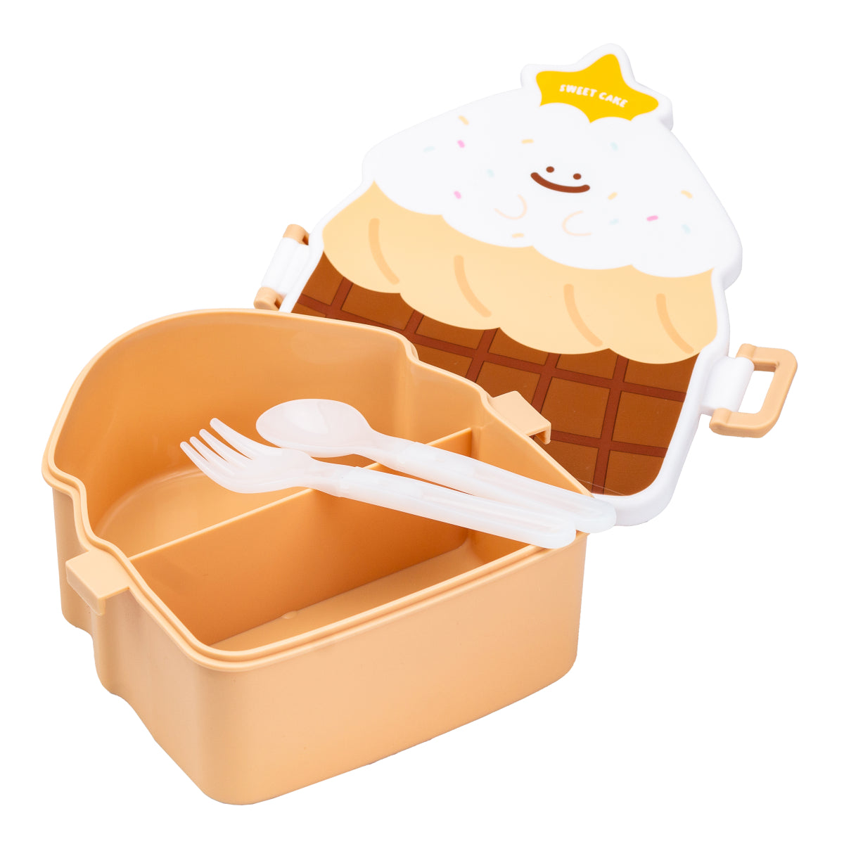 Sweet Cake HP-12-271BR Chocolate Brown Kids' Lunch Box with Utensils, 20 x 18 x 8 cm - Image 2