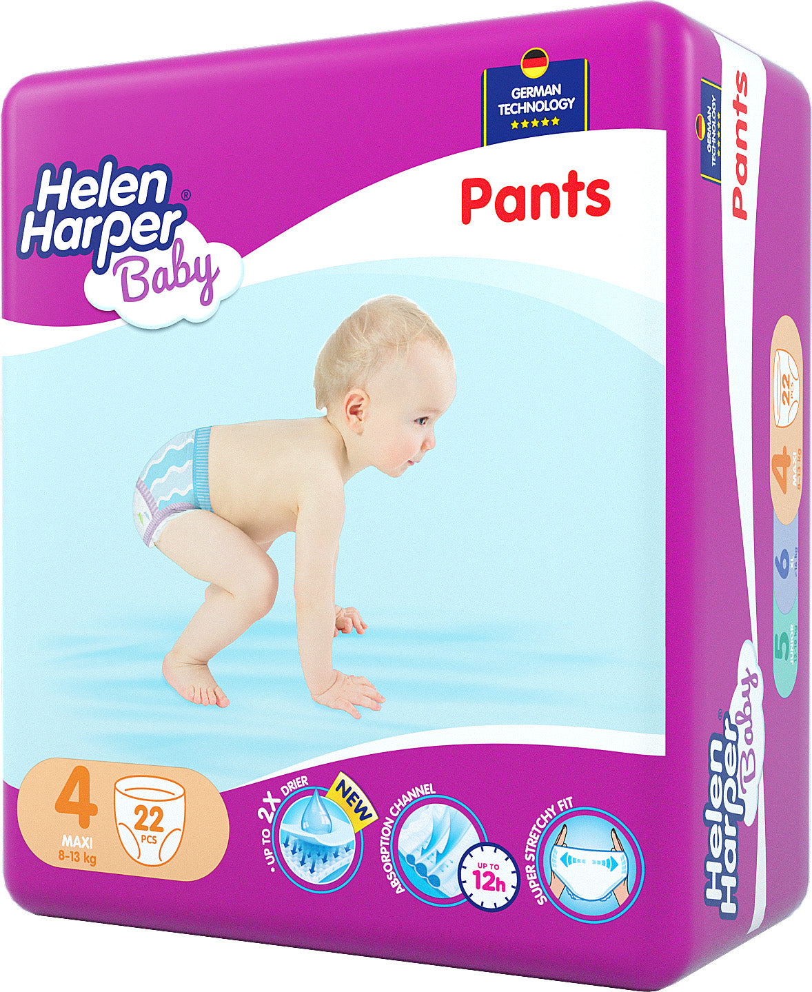 Helen Harper 4 Baby Pull-Up Diaper Pants, 8-13 kg, 22 pcs