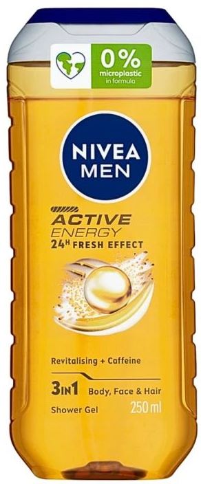 Nivea Men Active Energy 3-in-1 Shower Gel, 250 mL