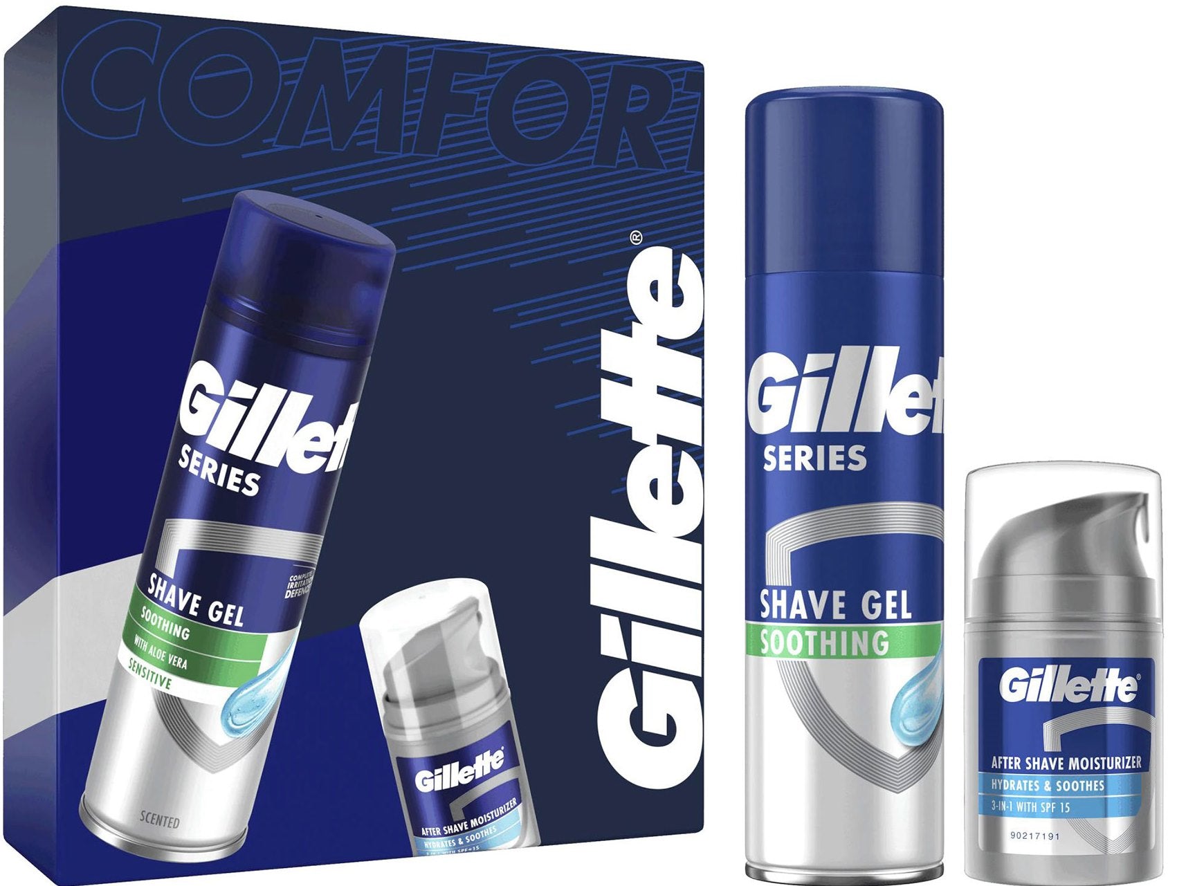 Gillette Series Sensitive Men's Gift Set: Shaving Gel 200 mL & Aftershave Balm 50 mL