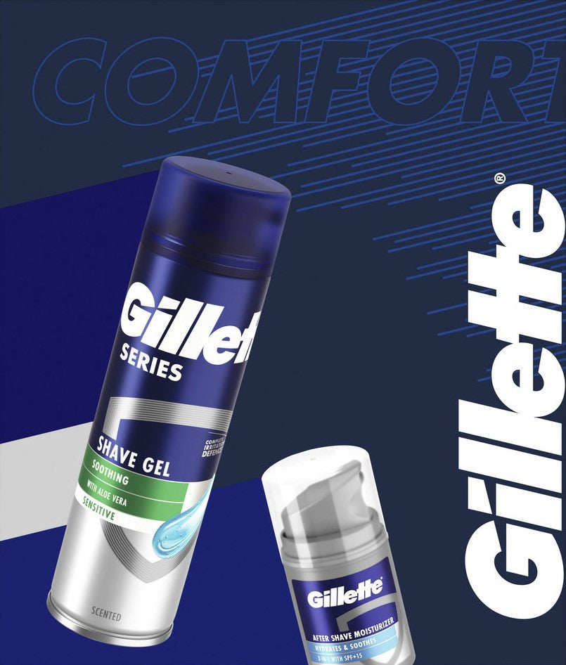 Gillette Series Sensitive Men's Gift Set: Shaving Gel 200 mL & Aftershave Balm 50 mL - Image 2