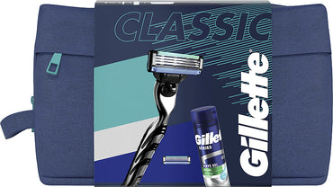 Gillette Mach3 Series Classic Men's Gift Set: Razor with 2 Cartridges, Shaving Gel 200 mL & Cosmetic Bag - Image 2