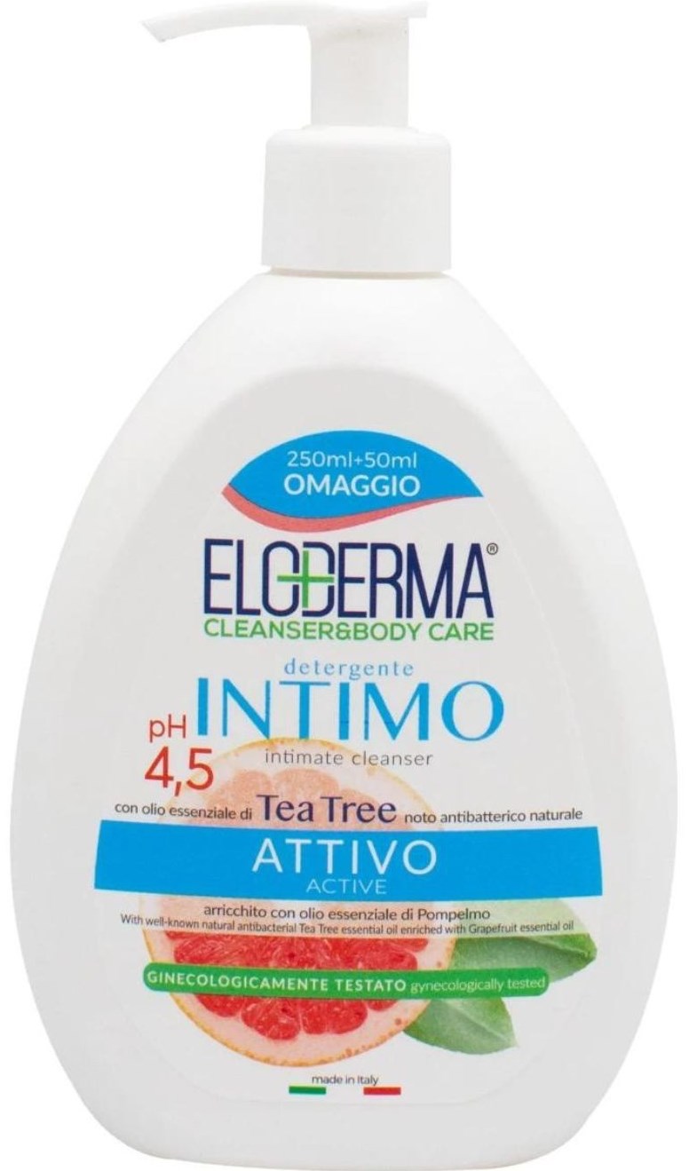 Eloderma Active Intimate Wash Cream Soap with Pump, 300 mL