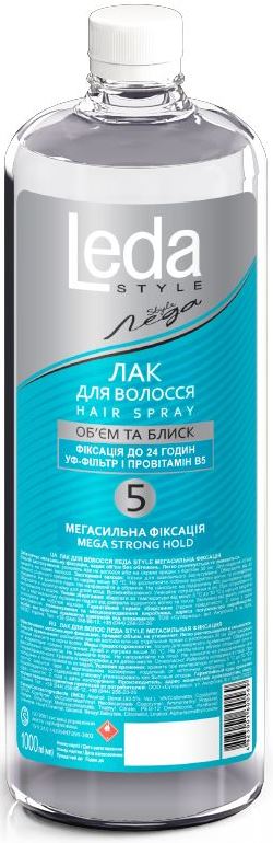 Leda Style Mega Strong Hold Hair Spray, 1000 mL