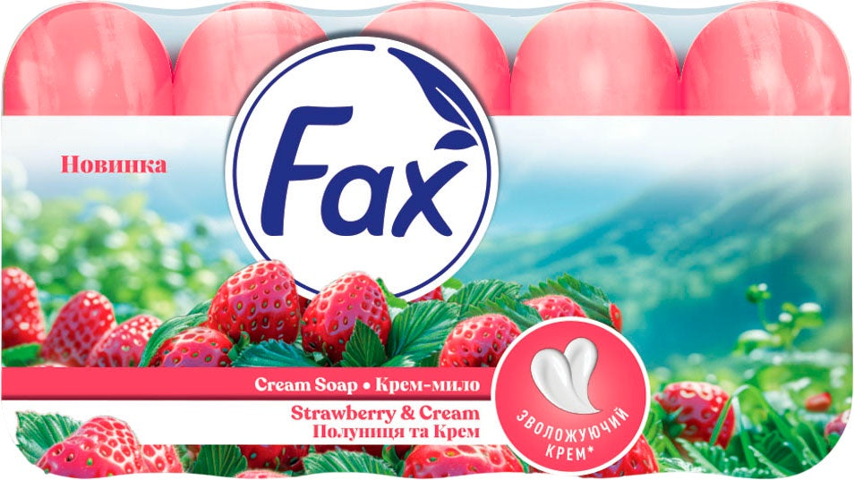 Fax Strawberry & Cream Bar Soap, 5 x, 70 g