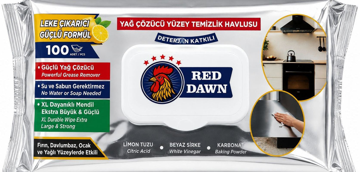 Red Dawn Cleaning Wet Wipes Lemon, 100 pcs