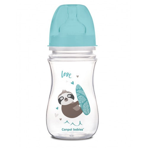 Canpol Babies 35/221 Blue EasyStart Wide-Neck Anti-Colic Baby Bottle, 240 mL