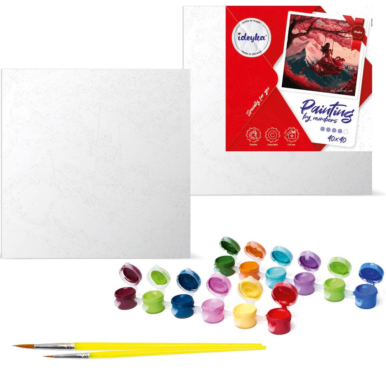 Ideyka Paint by Numbers Set, 40 x 40 cm, Assorted Designs - Image 4