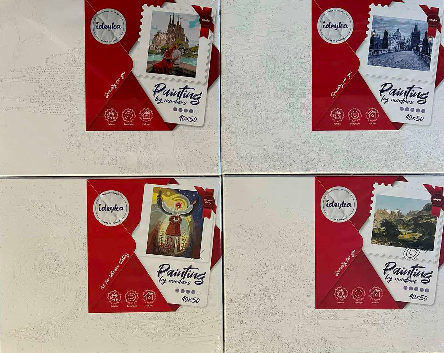 Ideyka Paint by Numbers Set, 40 x 50 cm, Assorted Designs - Image 3