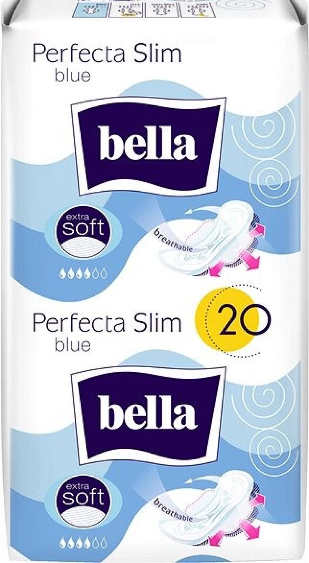 Bella Ultra Perfecta Slim Blue Soft Sanitary Pads, 20 pcs