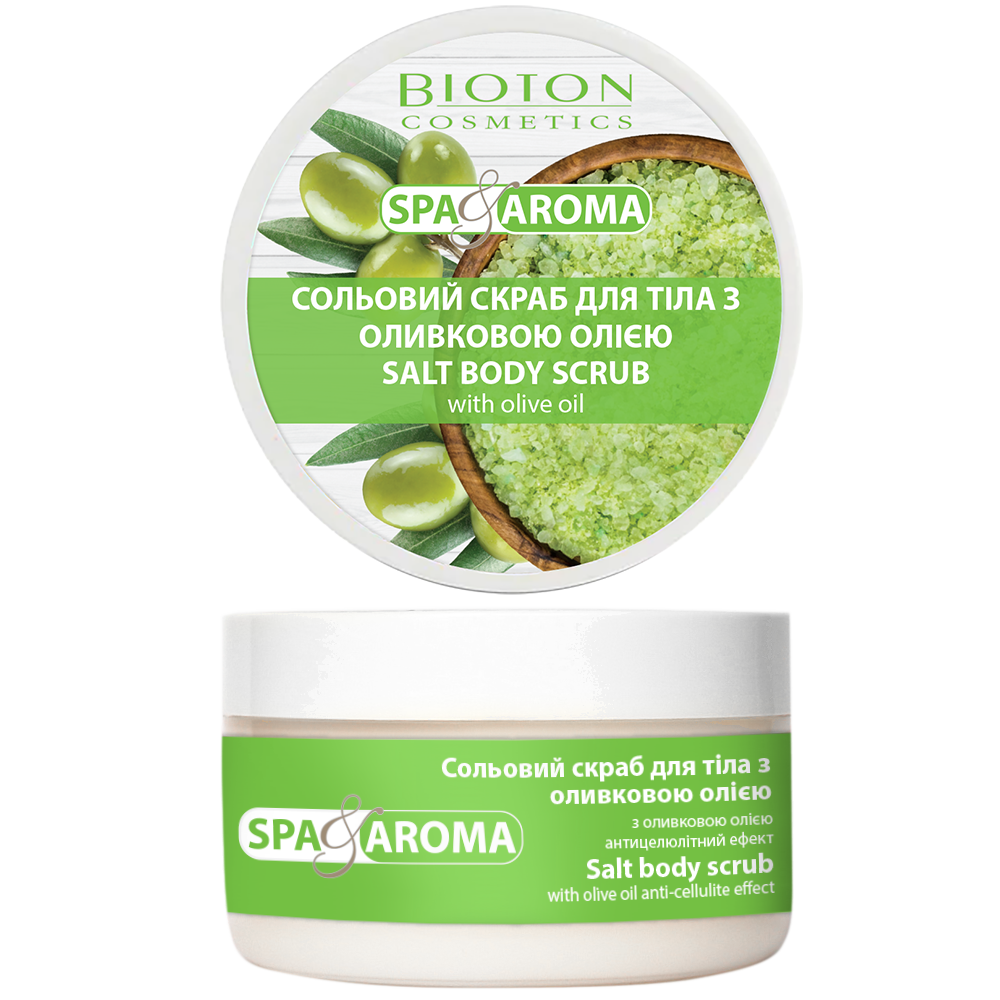 Bioton Cosmetics Spa & Aroma Olive Oil Salt Body Scrub, 250 mL