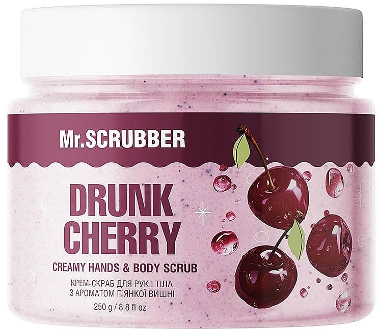 Mr. Scrubber Intoxicating Cherry-Scented Hand & Body Cream Scrub, 250 g
