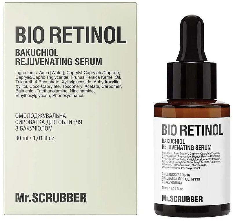 Mr. Scrubber Bio Retinol Rejuvenating Facial Serum with Bakuchiol, 30 mL