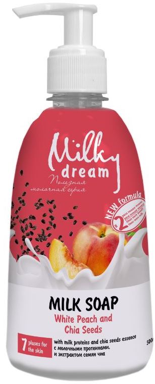 Milky Dream White Peach & Chia Seed Liquid Cream Soap with Pump, 500 mL