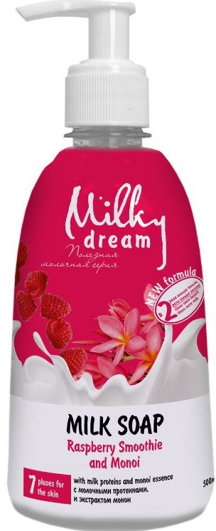 Milky Dream Raspberry Smoothie & Monoi Liquid Cream Soap with Pump, 500 mL