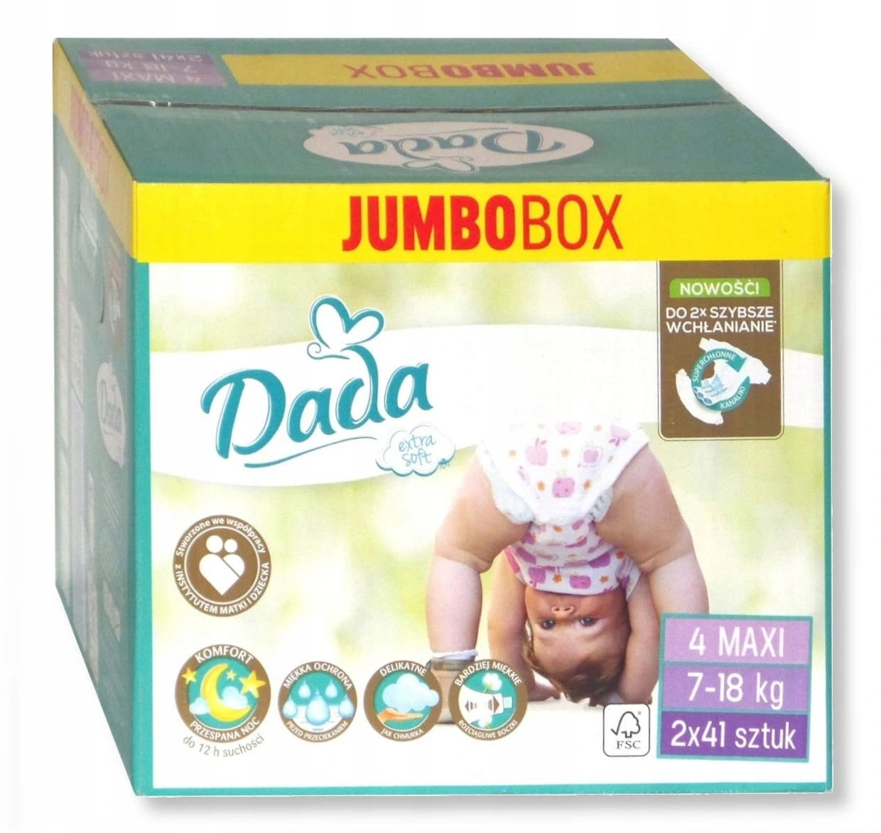 Dada Extra Soft (4) Maxi Jumbo Box Baby Diapers, 82 pcs, 7-18 kg