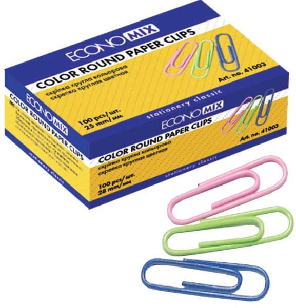 Economix 41003 Colored Paper Clips, 100 pcs