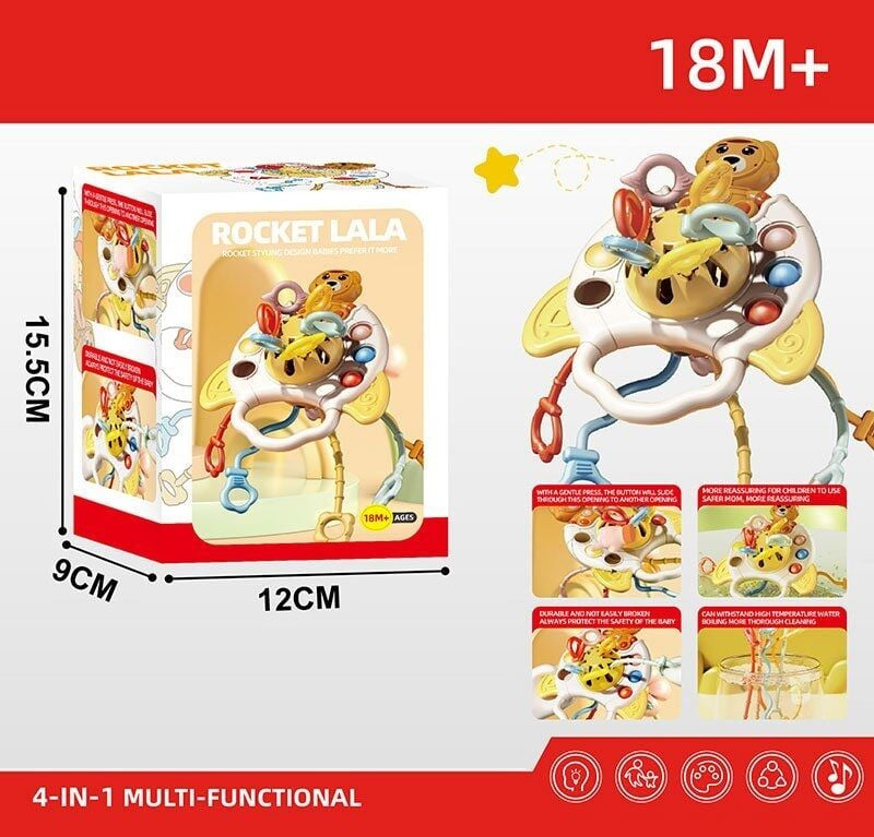 YD 750-22 Boxed Rattle with Pop-It, Teether & Finger Activities