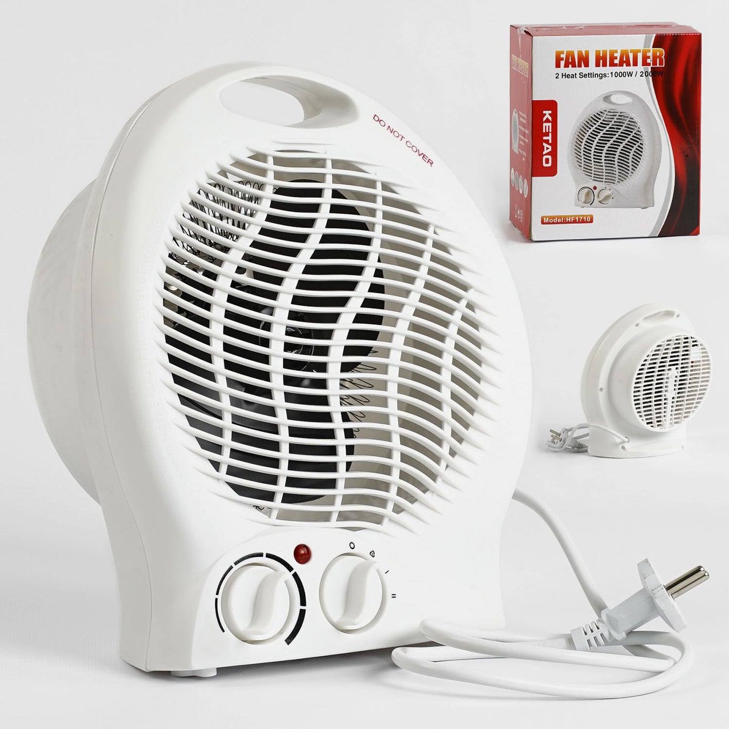 KETAO HF1710 Fan Heater, 2 Heat Settings, 1000/2000 W
