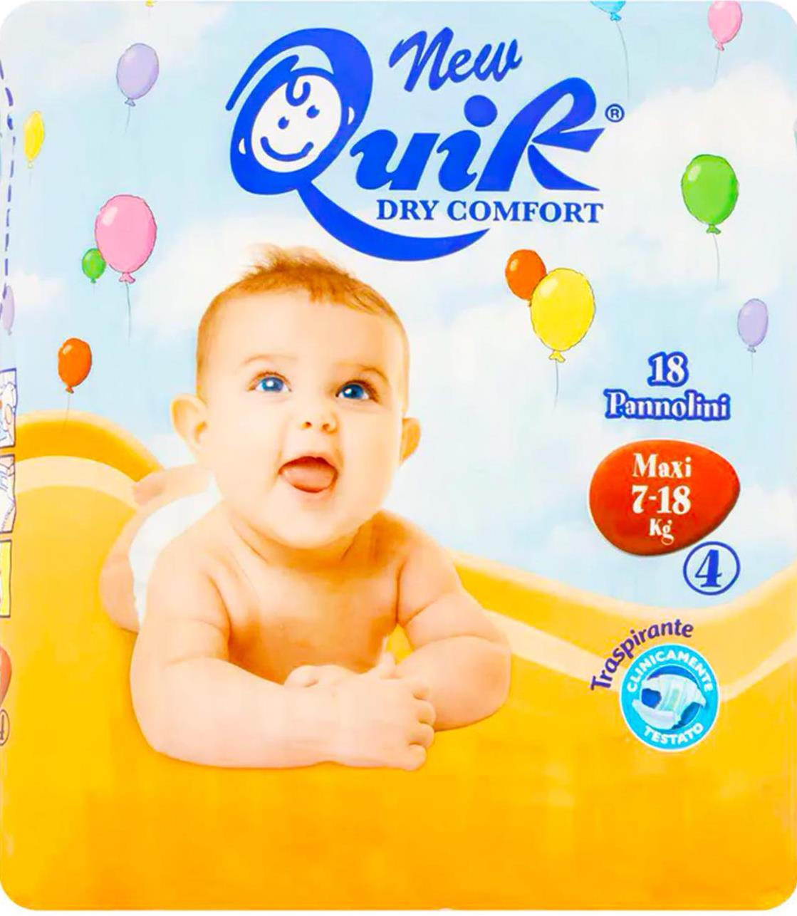 Quik Size 4 Baby Diapers, 7-18 kg, 18 pcs